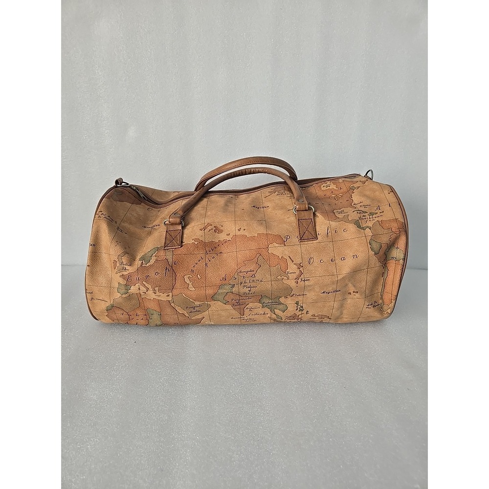 Vintage Magellan World Map Duffel Bag Weekender Carry-On 1990s